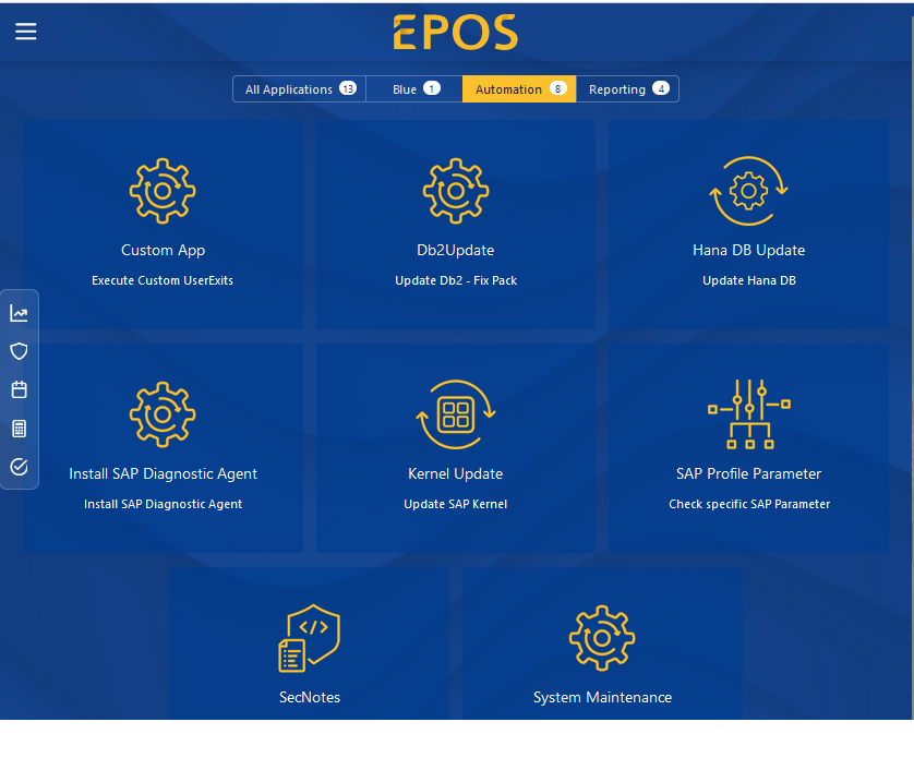 Screenshot aus der SAP-Basis Automation Software EPOS der Firma Empirius.