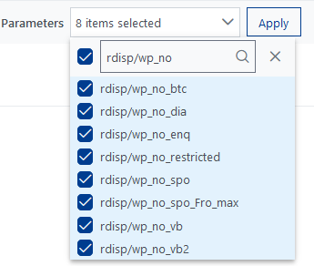 Screenshot aus Parameter Auswahl Fenster der EPOS Reporting Engine